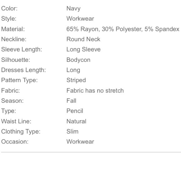 🆕Striped midi bodycon pencil dress - Picture 6 of 8